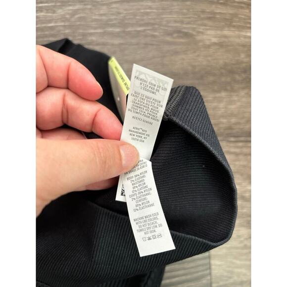 NWT Offline By Aerie Seemless 7/8 Legging Ribbed Cable-Knit Black Size M - Picture 4 of 7